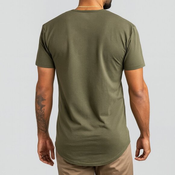 BYLT Premium Basics - Snow Wash Drop-Cut Tee Forest Medium - Picture 2 of 4